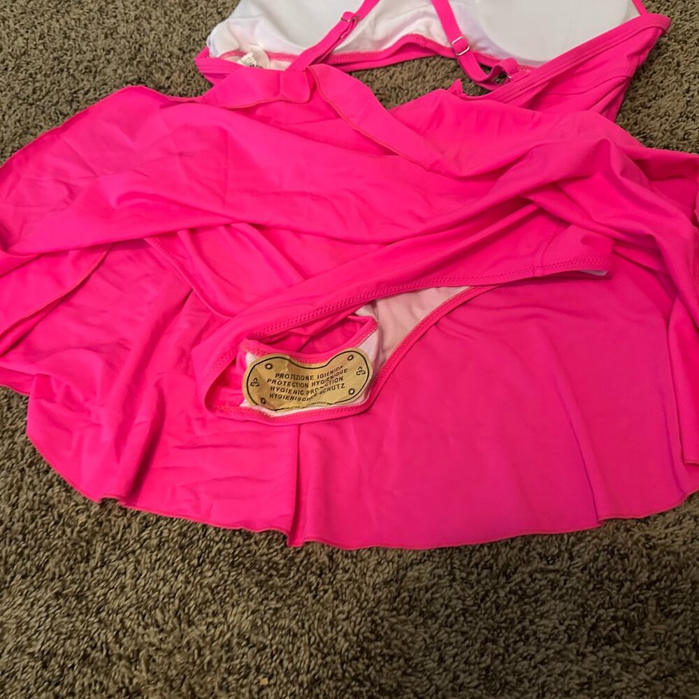 Aimage Hot Pink Skirted One Piece Bathing Swim Suit XXL NWT - Picture 4 of 4
